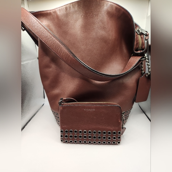 Coach Handbags - Coach Bleeker large bag/purse Burgundy leather with matching wristlet